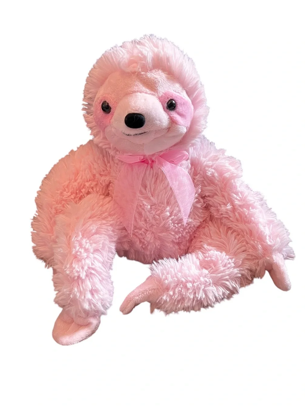 Dan Dee Collector's Choice Pink Sloth with Sheer Pink Neck Bow
